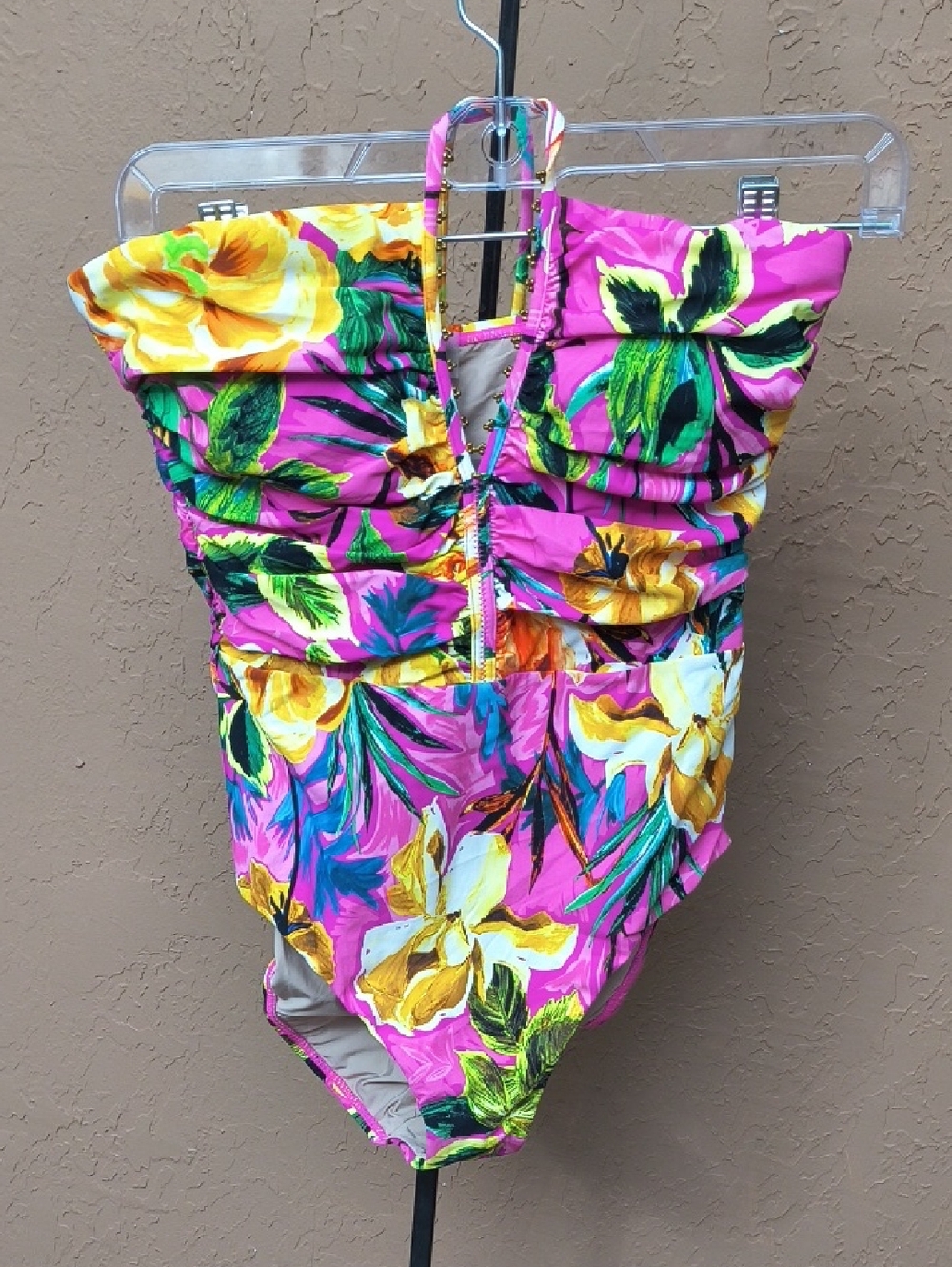 NWT PQ Swim Josie Embroidered One-Piece Swimsuit Tropical Floral Size M
